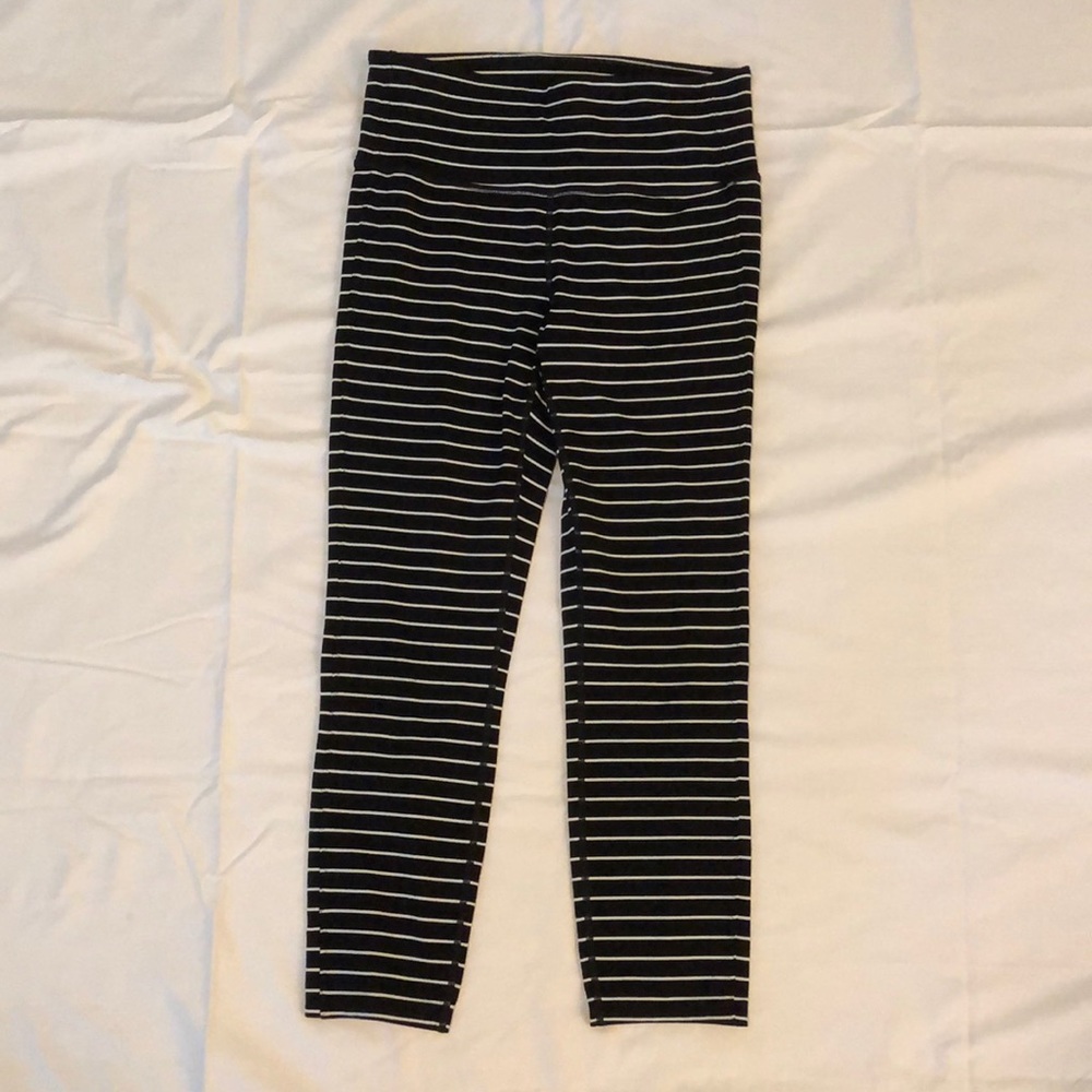 Athleta black/white stripe pants